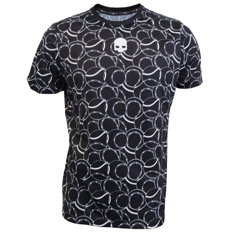 Hydrogen Allover Tennis Tech T-Shirt schwarz