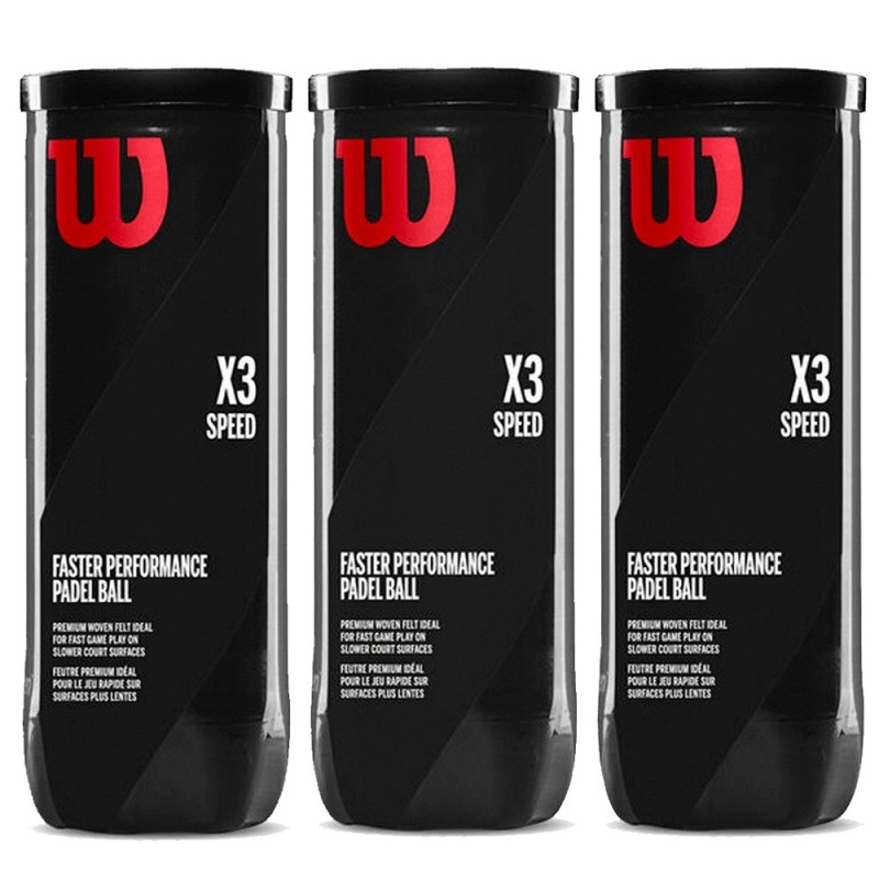 Pack 3 Dosen Bälle Wilson X3 Speed Padel