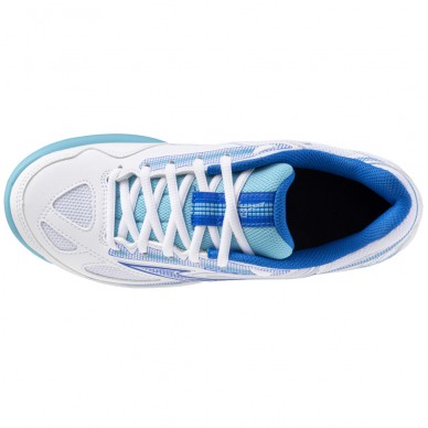 Turnschuhe Mizuno Break Shot CC Frau weiß mugen blau 2024