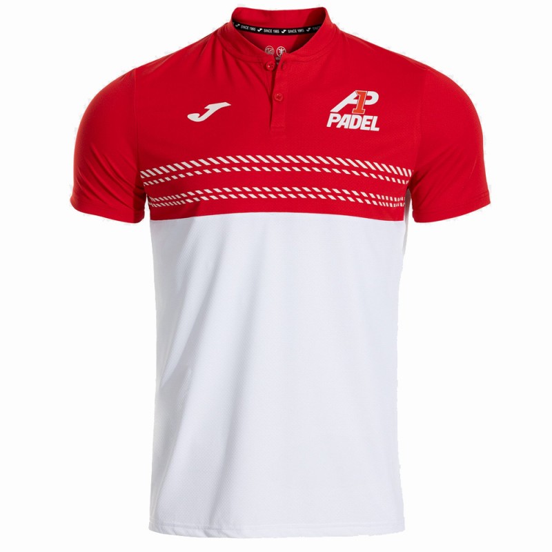 Joma A1 Padel Polo Weiß Rot