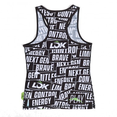 Lok Sticker Storm Tank schwarzes T-Shirt