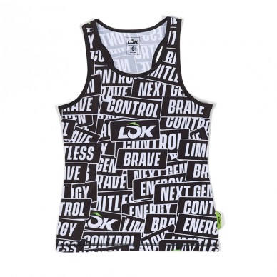 Lok Sticker Storm Tank schwarzes T-Shirt