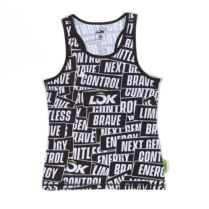 Lok Sticker Storm Tank schwarzes T-Shirt