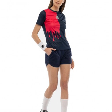 T-shirt Hydrogen Drip Tech Marineblau Fuchsia Fluor
