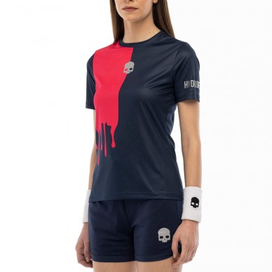 T-shirt Hydrogen Drip Tech Marineblau Fuchsia Fluor