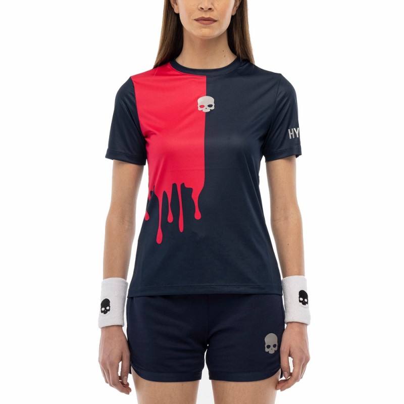 T-shirt Hydrogen Drip Tech Marineblau Fuchsia Fluor