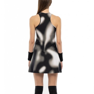 Hydrogen Pshychedelic Tech Kleid grau