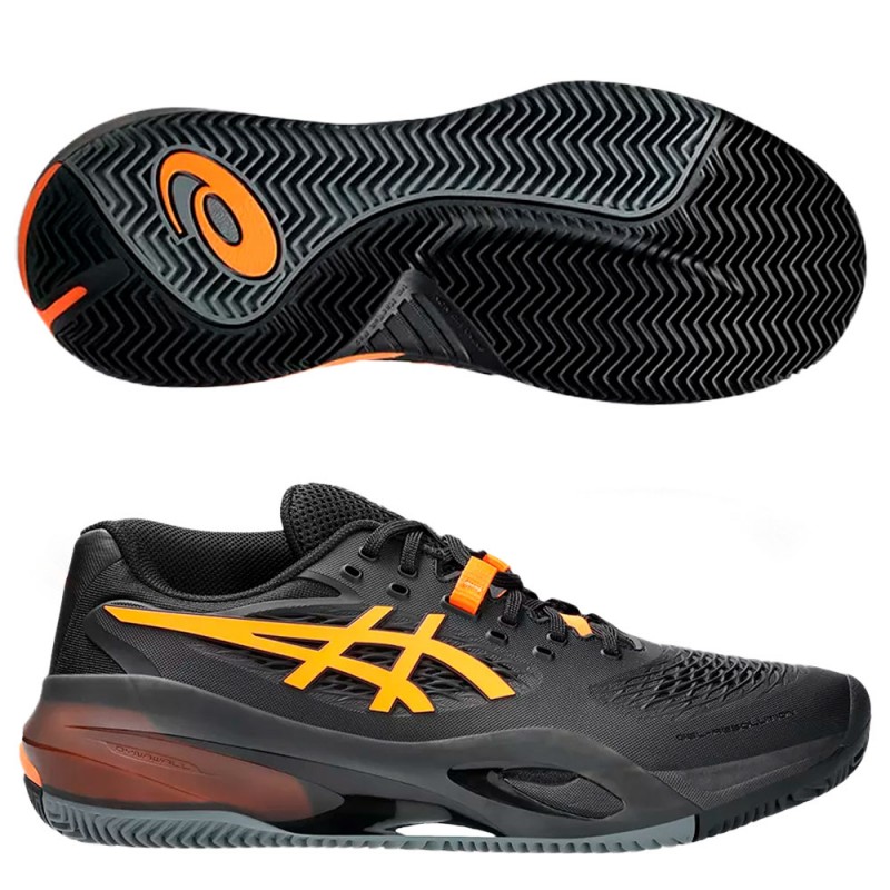 Asics Gel Resolution X Clay black shocking orange 2025 Padel Schuhe