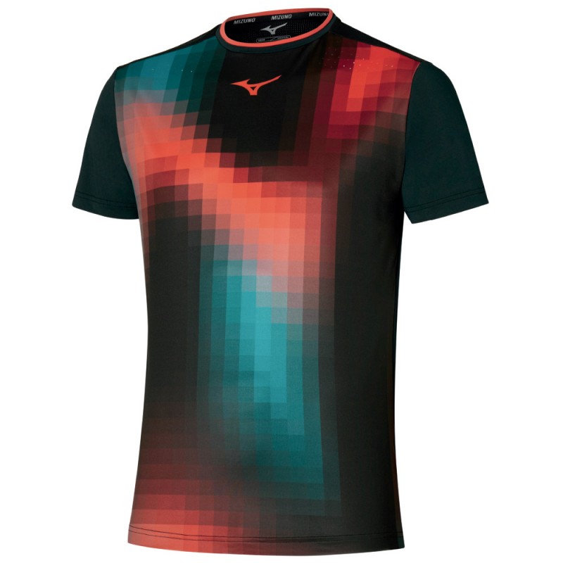 Mizuno Tennis Shadow Graphic Tee T-Shirt schwarz rot