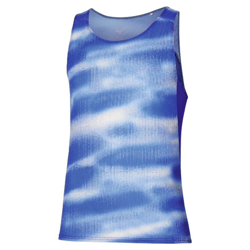 Mizuno Dryaeroflow Graphic Tank T-Shirt blau weiß