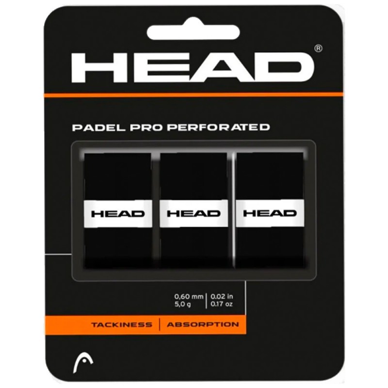Overgrips Head Padel Pro Perforiert 3er Pack Schwarz