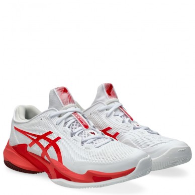 Asics Court FF3 Novak Clay padelschuhe white electric red 2025