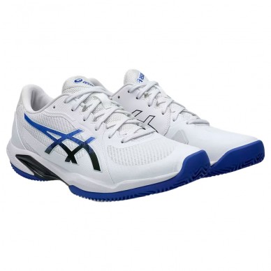 Asics Padelschuhe Solution Swift FF2 Clay weiß dunkel kobalt 2025