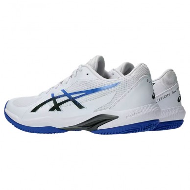 Asics Padelschuhe Solution Swift FF2 Clay weiß dunkel kobalt 2025