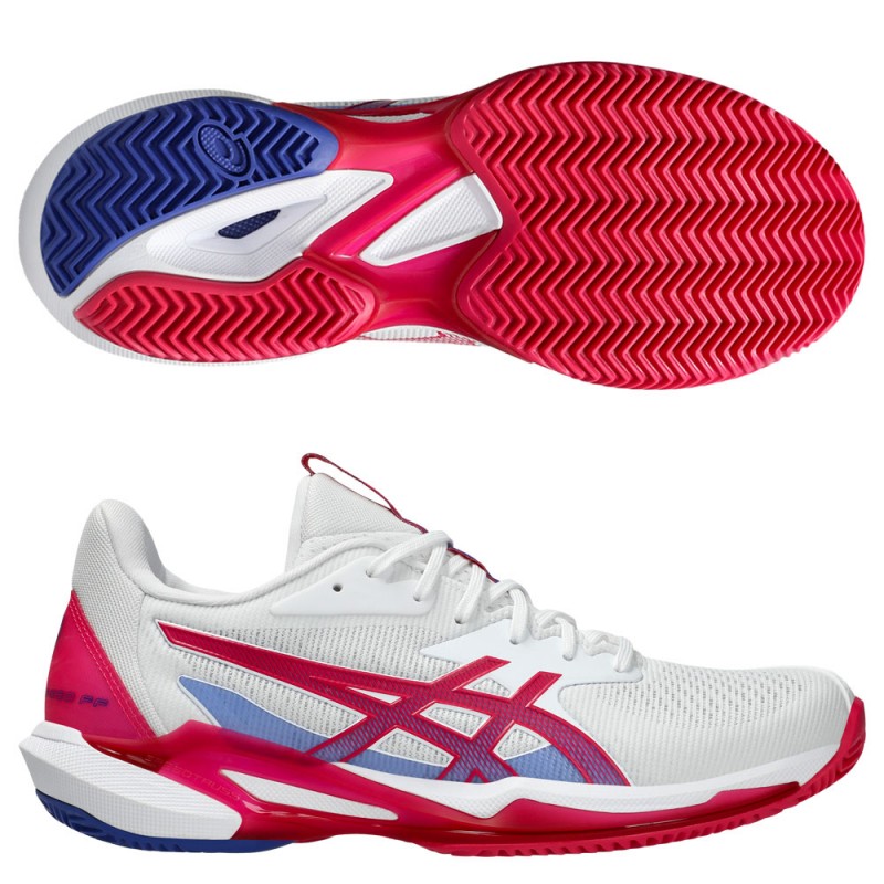 Asics Padelschuhe Solution Speed FF3 Clay white bright rose 2025