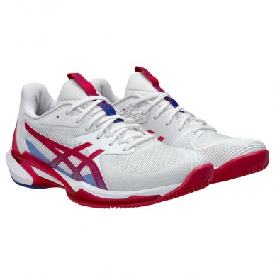 Asics Padelschuhe Solution Speed FF3 Clay white bright rose 2025