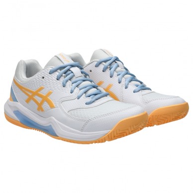 Asics Padelschuhe Gel Dedicate 8 Padel white orange glow 2025