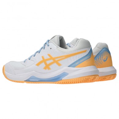 Asics Padelschuhe Gel Dedicate 8 Padel white orange glow 2025