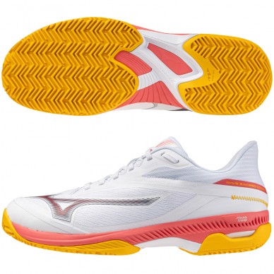 Mizuno padelschuhe Wave Exceed Court CC white calypso coral 2025