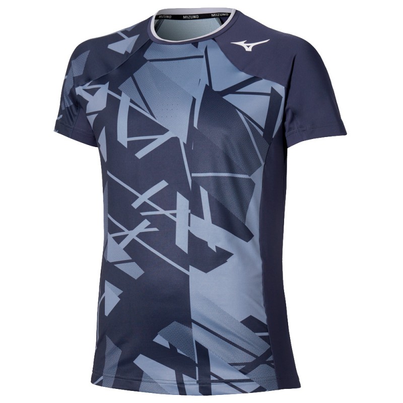 Mizuno Daybreakers Shadow Graphic T-Shirt Blau