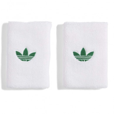 Adidas Originals L Armband weiß mit grünem Logo