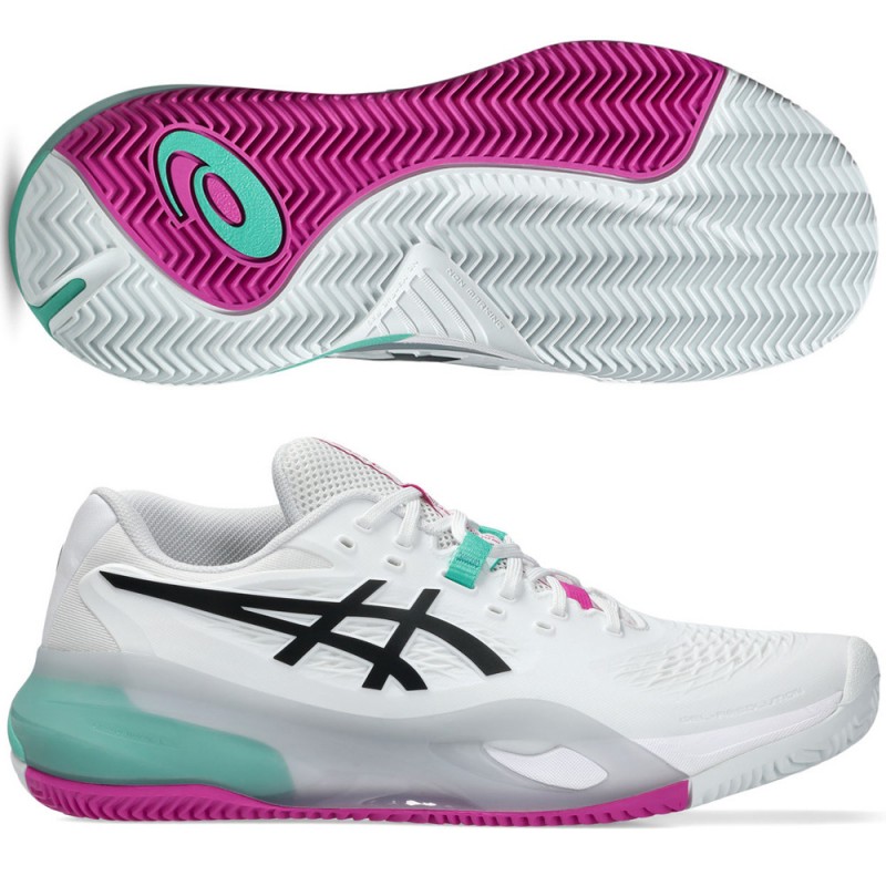 Asics Padelschuhe Gel Resolution X Clay white aurora green 2026