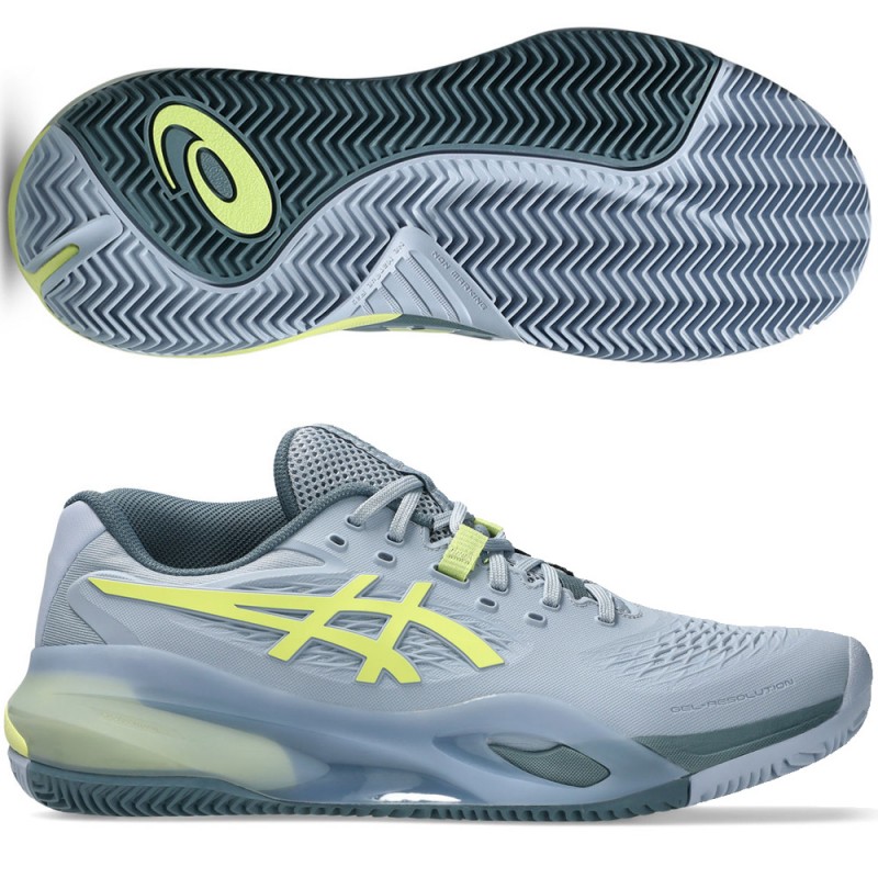 Asics Padelschuhe Gel Resolution X Clay grey blue pistachio 2026
