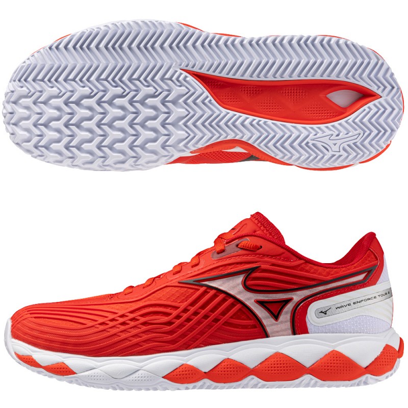 Mizuno Padelschuhe Wave Enforce Tour 2 CC feuerrot weiß 2026