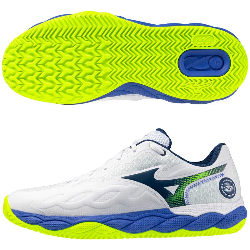 Mizuno Padelschuhe Wave Enforce Court CC white dazzling blue 2026