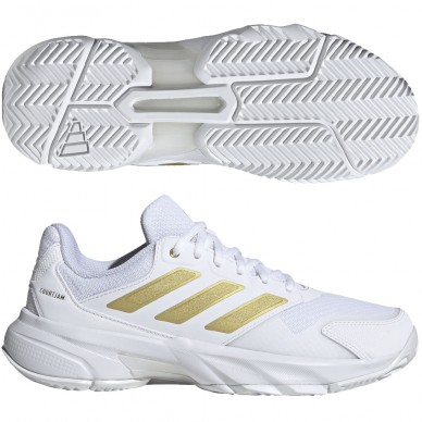 Adidas Padelschuhe Courtjam Control 3 W weiß gold 2026