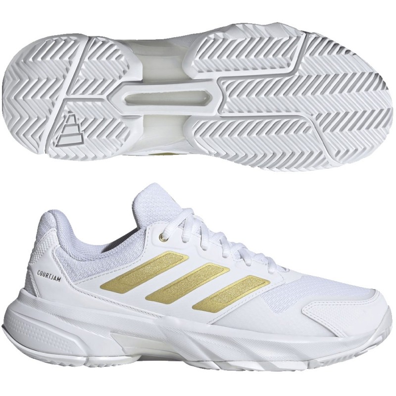 Adidas Padelschuhe Courtjam Control 3 W weiß gold 2026