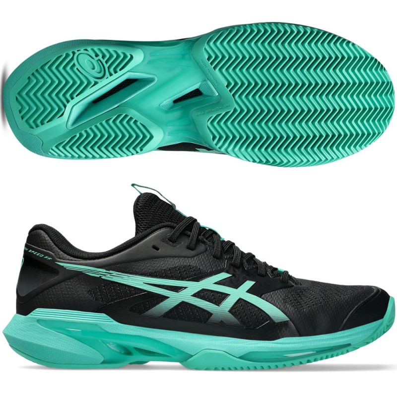 Asics Padelschuhe Solution Speed FF 4 Clay black aurora green 2026