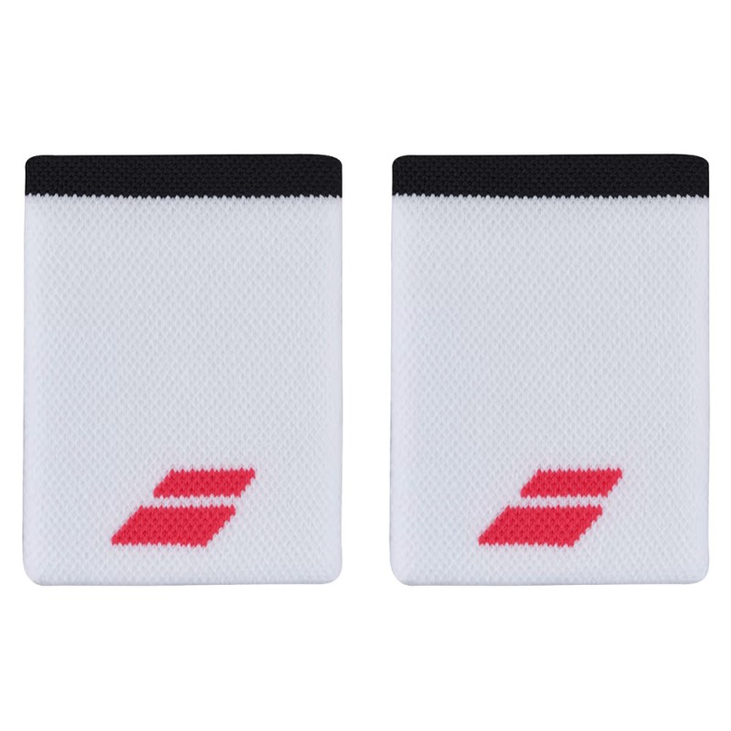 Muñequeras Babolat Logo Jumbo blancas rojas