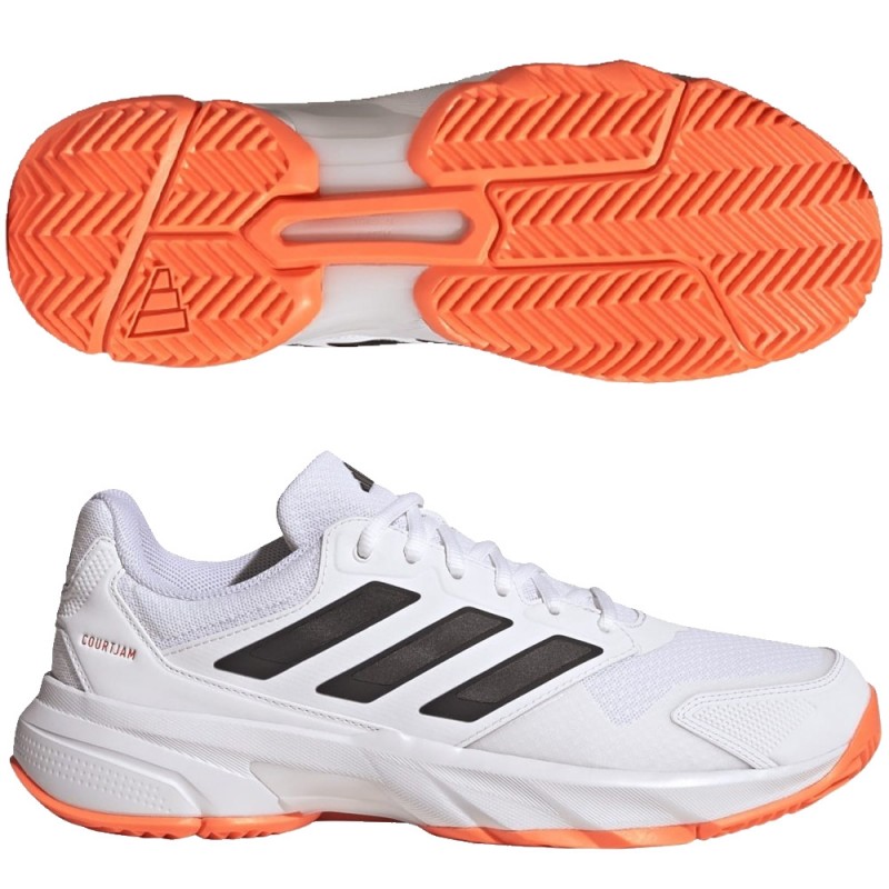 Adidas Padelschuhe Courtjam Control 3 M Clay white black orange 2026