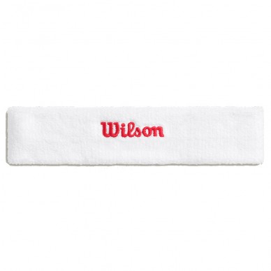 Stirnband Wilson Terry weißes mit rotem Logo
