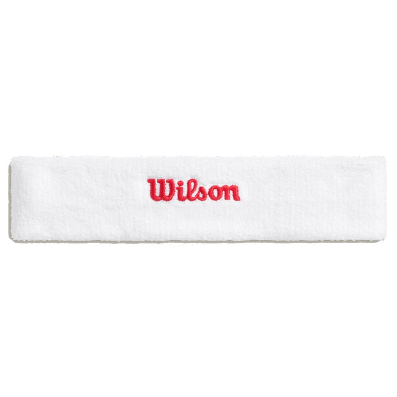 Stirnband Wilson Terry weißes mit rotem Logo