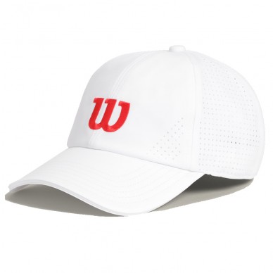 Wilson Active Perforated weiße Kappe rotes Logo
