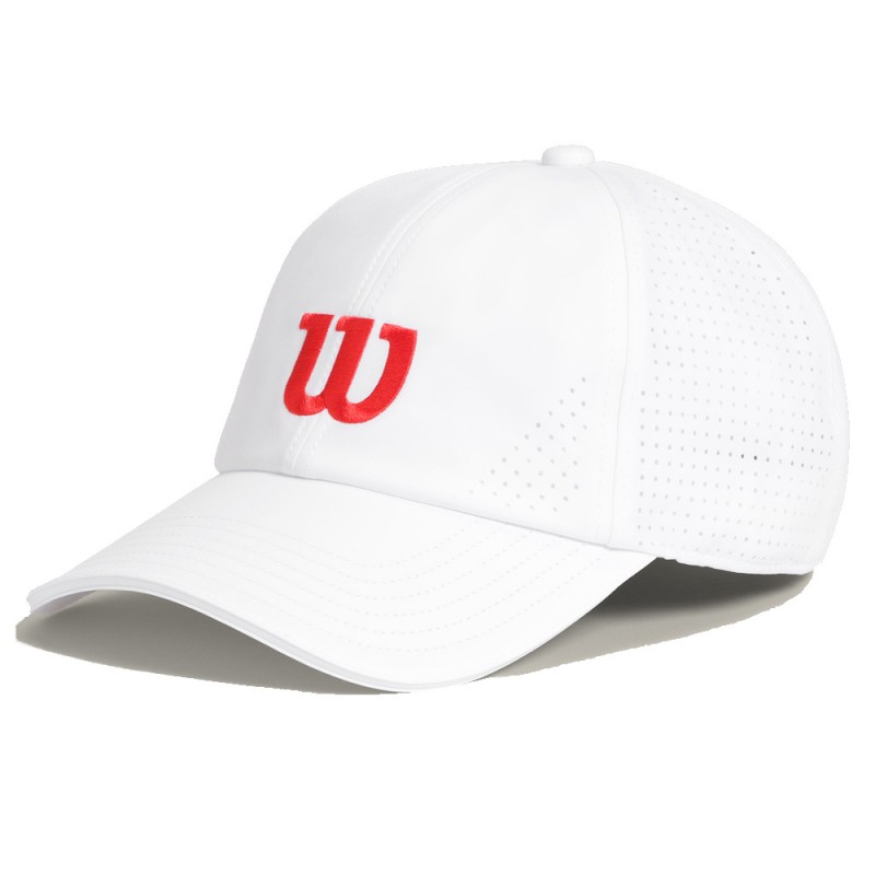 Wilson Active Perforated weiße Kappe rotes Logo