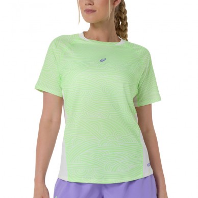 Asics Court All Over Print SS Top T-Shirt grün weiß