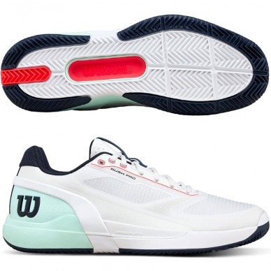Wilson Padelschuhe Rush Pro 5 Clay White Bay 2026