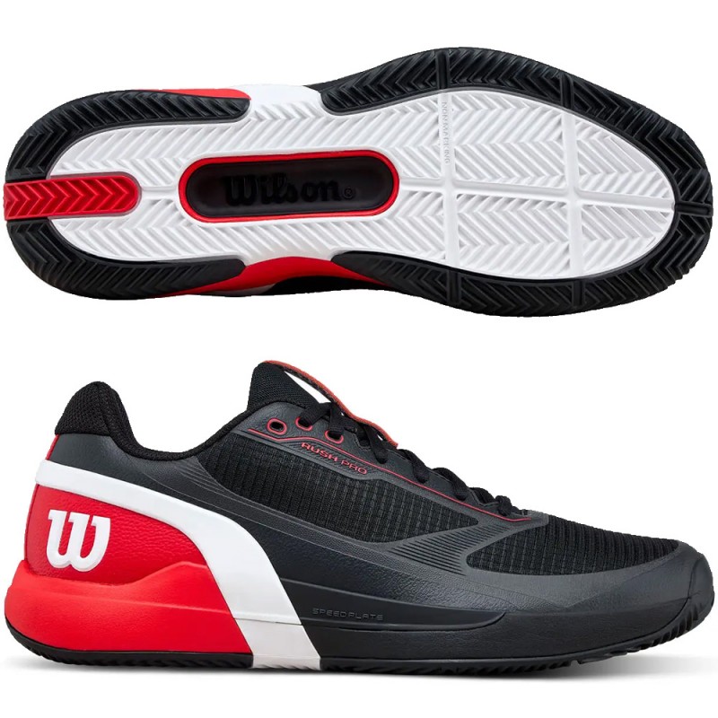 Wilson Padelschuhe Rush Pro 5 Clay black red 2026