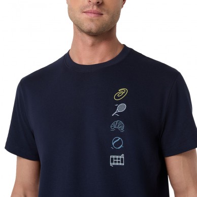 Asics Game Seasonal Graphic Tee T-Shirt blau Mitternacht