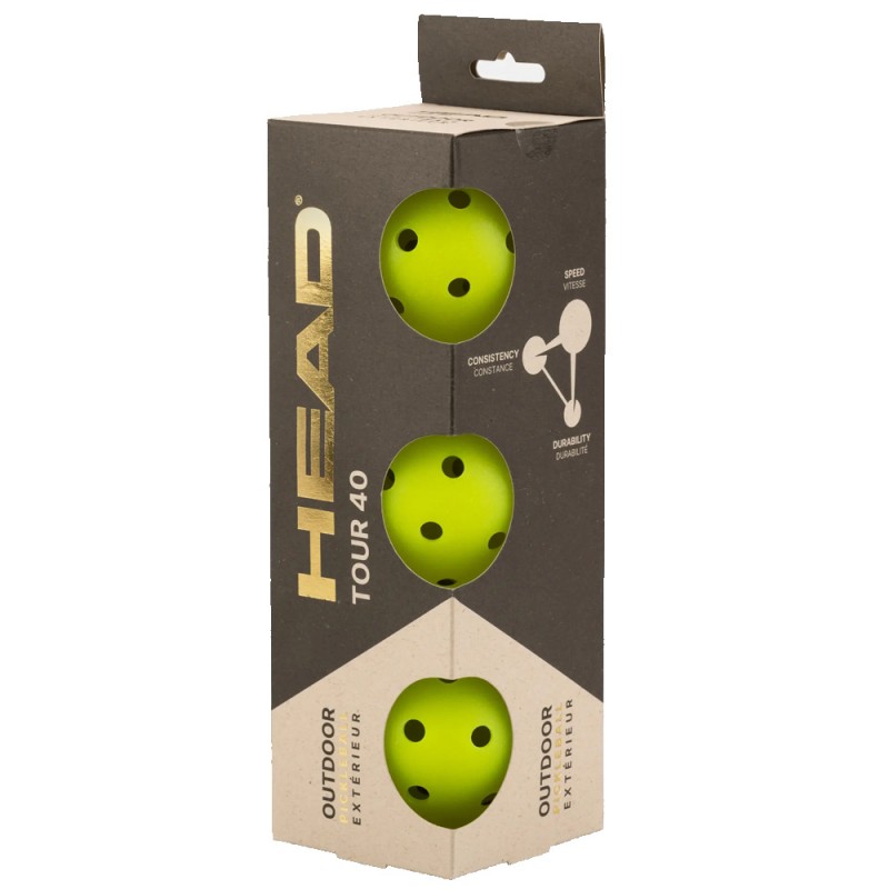 Head Pickleballballen 3B Tour 40 gelbe Bälle
