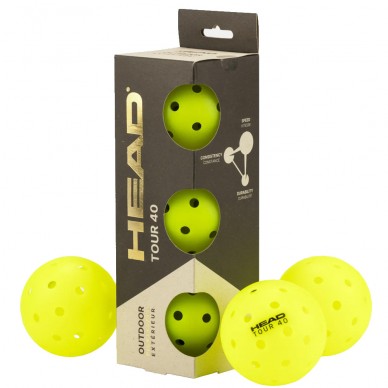 Head Pickleballballen 3B Tour 40 gelbe Bälle